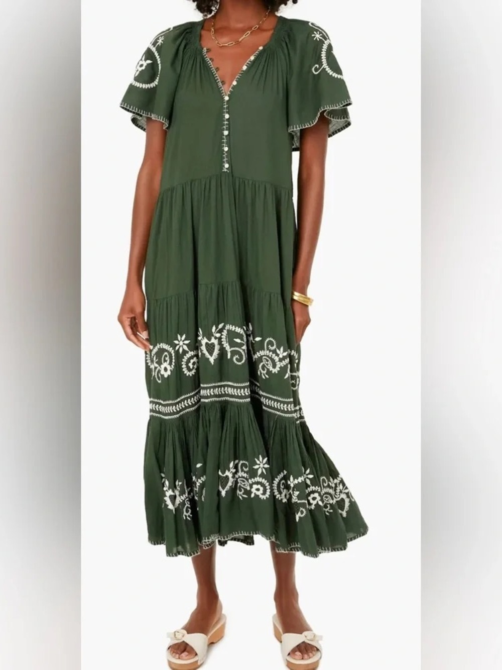 The GREAT Iris dress in dark forest